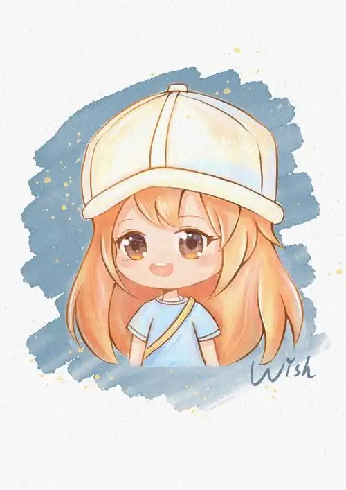 水果饮品插画儿童插画 星空下的思念q版女孩 端午节 板绘q版可爱小樱