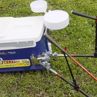 牧马人新款不锈钢万向多功能双炮台座 渔具钓箱钓椅钓台双炮台架