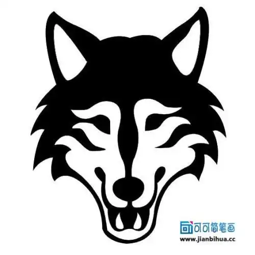 狼头简笔画图片动物头像简笔画素材关于狼头部的简单画法儿童学画