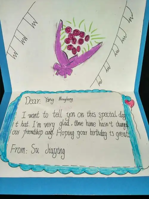 河西小学五(三)班英语生日贺卡设计展评