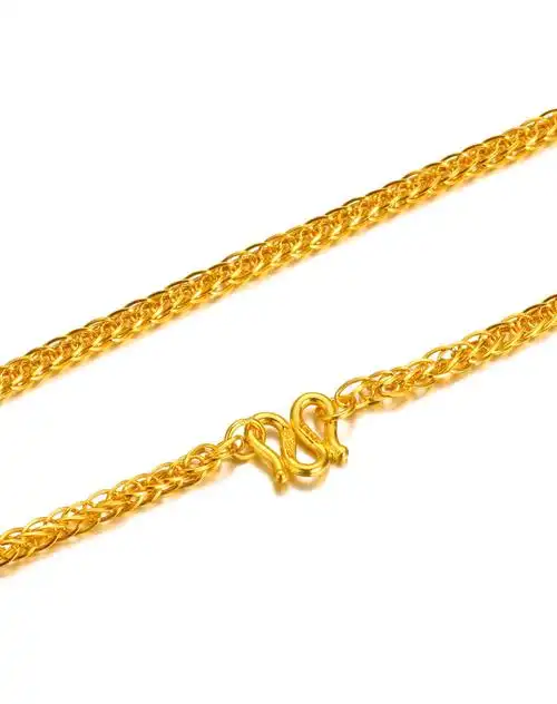 千足金黄金项链 肖邦链