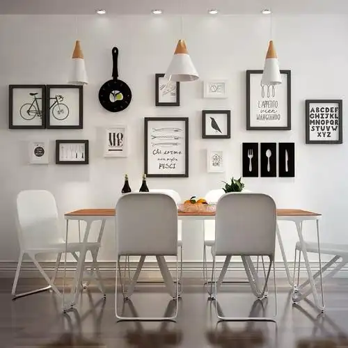 现代简约高档西餐厅饭店墙面装饰餐桌背景墙壁挂画创意3d立体墙贴