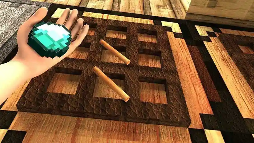 我的世界仿真版菜鸟制作好看的钻石斧真人版