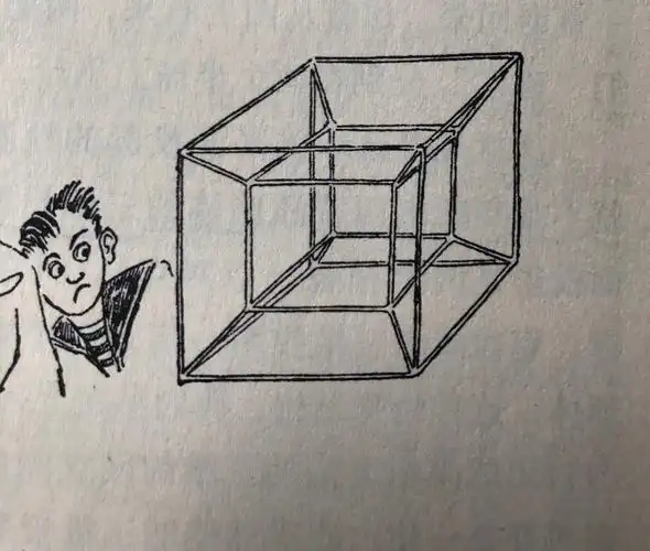 图 2>四维超正方体在三维空间(我们熟悉和习惯的空间)的正投影.