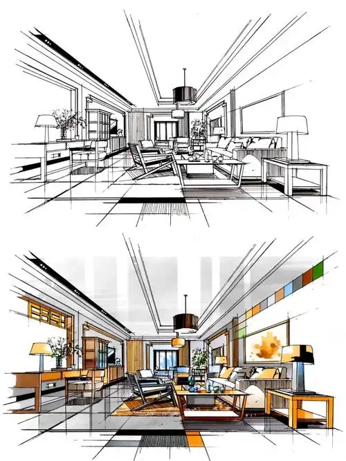 室内家居|客厅马克笔效果图|用色|简单好学