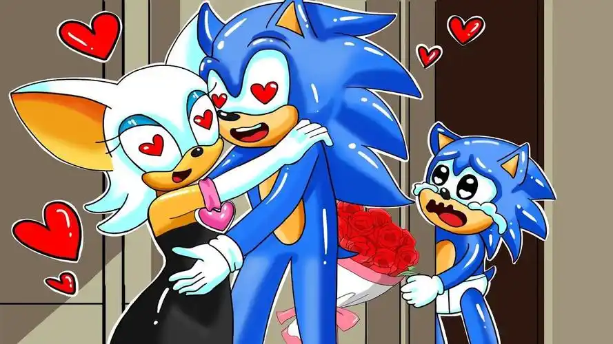 索尼克动画:索尼克与露姬和婴儿暗影三个人很温馨,艾米很生气!