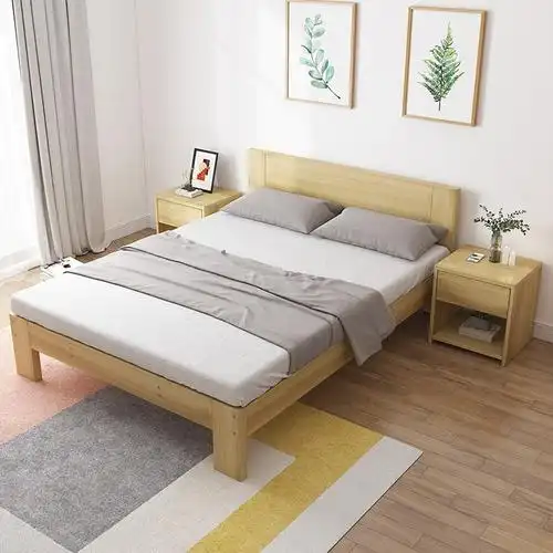 喜视美北欧实木床家用双人床现代简约床小户型婚床榻榻米卧室家具