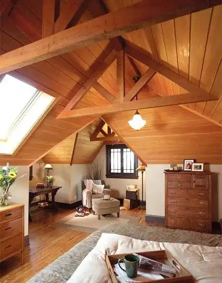 47款最美斜顶阁楼小卧室装修效果图大全