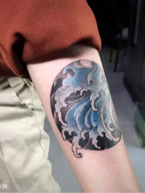 海浪_纹身图案手稿图片_唐师傅的纹身作品集