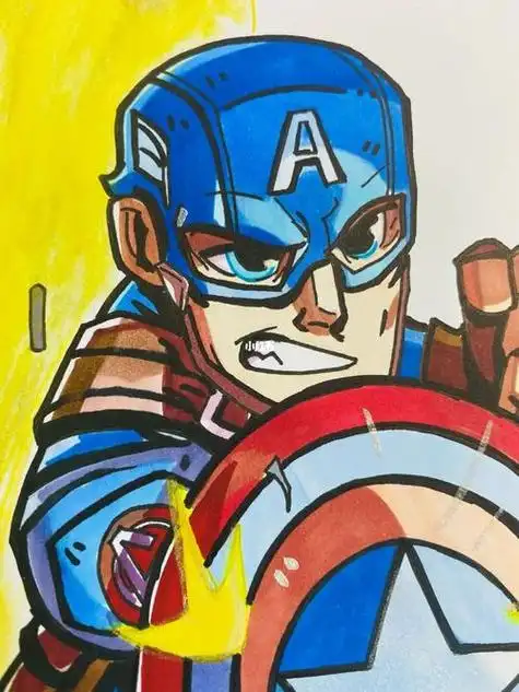 美国队长简笔画画内容图片展示 美国队长怎么画 美国队长简笔画教程