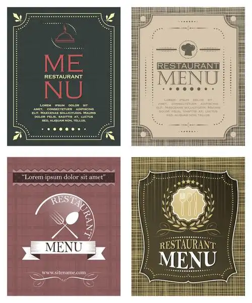 一套复古风格的餐厅菜单模板