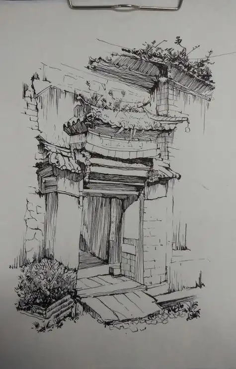 14年作钢笔速写钢笔风景速写,写生场景步骤图钢笔风景速写的魅力,临摹