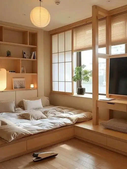 有没有想过把自己的卧室打造成一个日式风的榻榻米空间呢