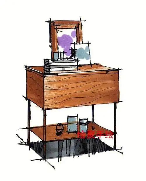 室内家具单体马克笔上色训练3