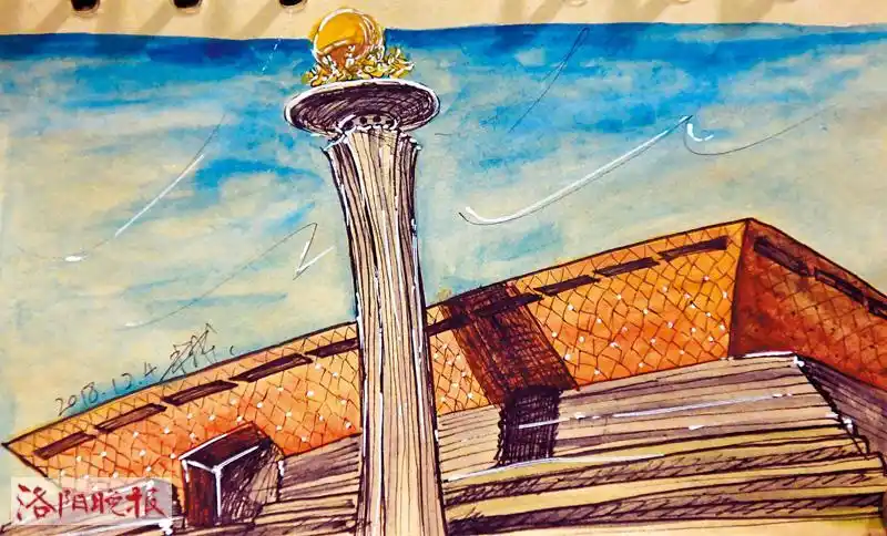 画面不大,但构图讲究,色彩艳丽,画中的洛阳景点令人向往