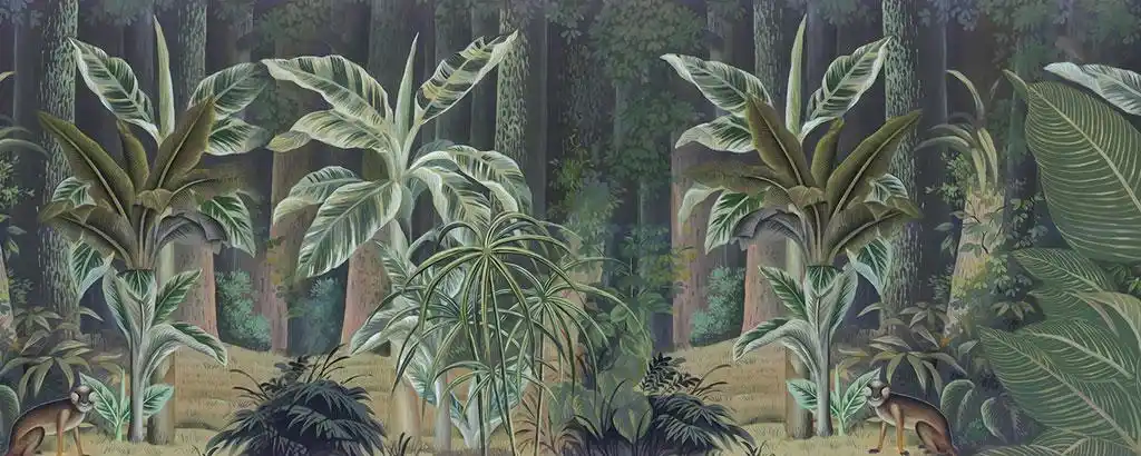 a052651欧式手绘中世纪热带雨林