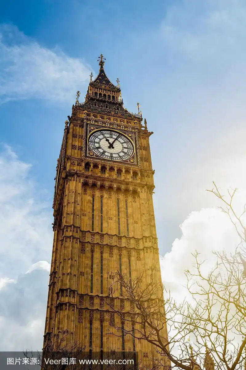 英国伦敦的大本钟.这是伦敦著名的地标,被称为大本钟的钟楼.