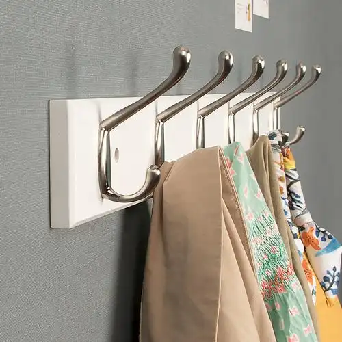 进门衣服挂钩卧室壁挂墙壁衣帽钩门后挂衣架衣帽架墙上衣架排钩白色6
