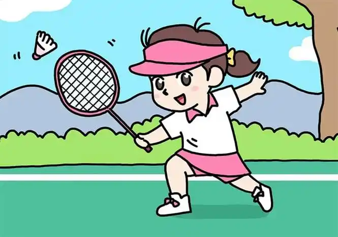 小女孩打羽毛球儿童简笔画 - 儿童长城简笔画图片可爱 - 实验室设备网