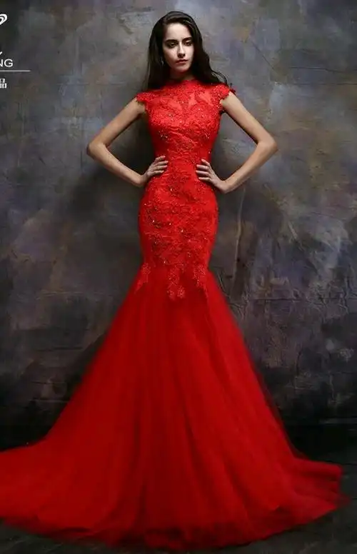 红色简约新娘礼服系列