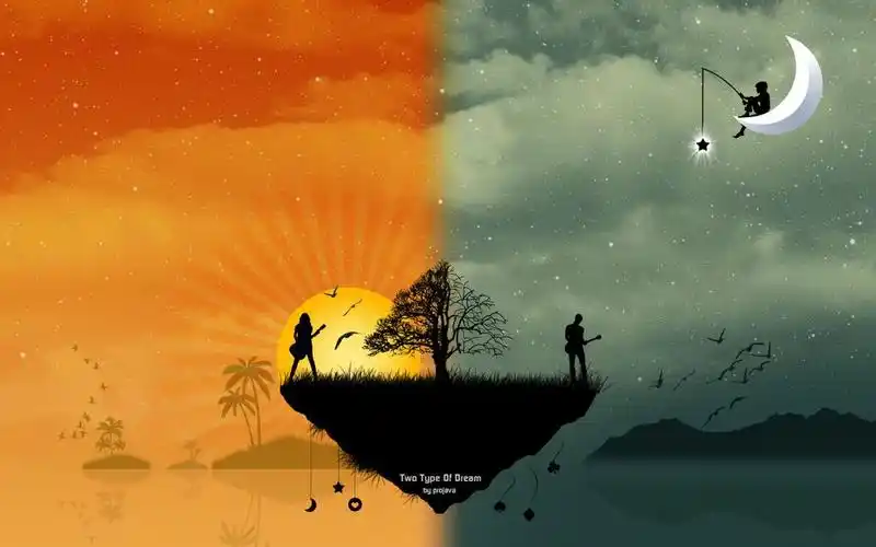 壁纸设计:用ps绘制黑夜和白天主题壁纸