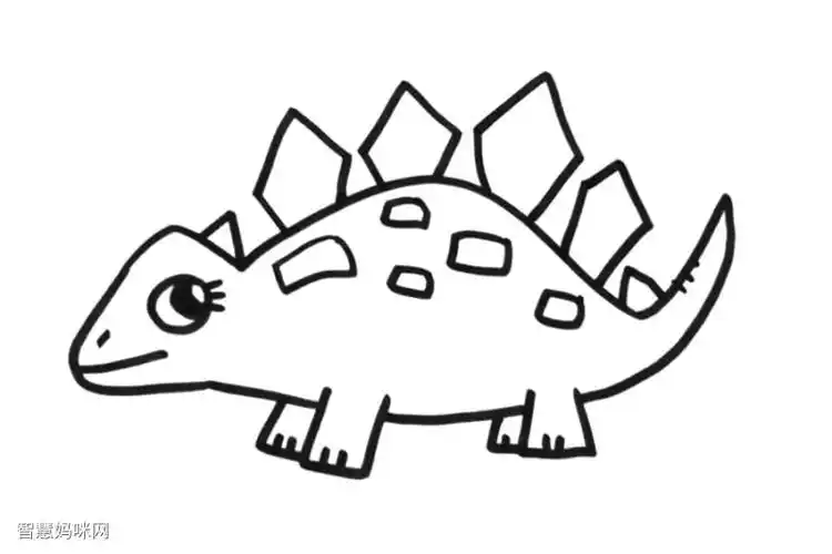 可爱的剑龙怎么画