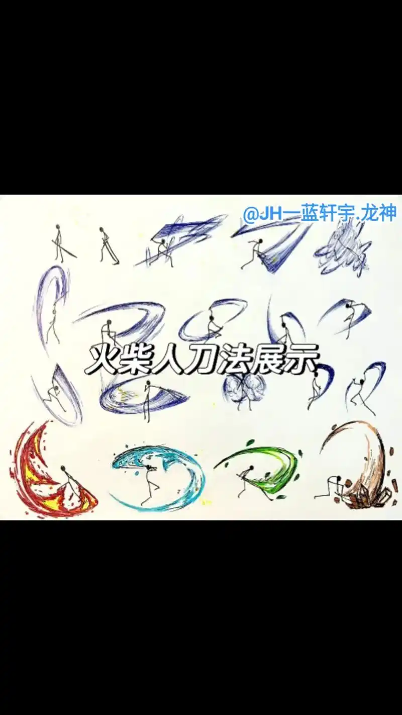 火柴人元素刀影.#火柴人绘画 #火柴人 #原创不易请勿抄袭  - 抖音