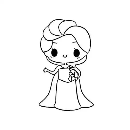 最最最最简单画小公主冰雪女王艾莎公主画法教程