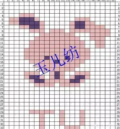 60款织中间花样动物和植物花样,打毛线鞋花样编织图纸