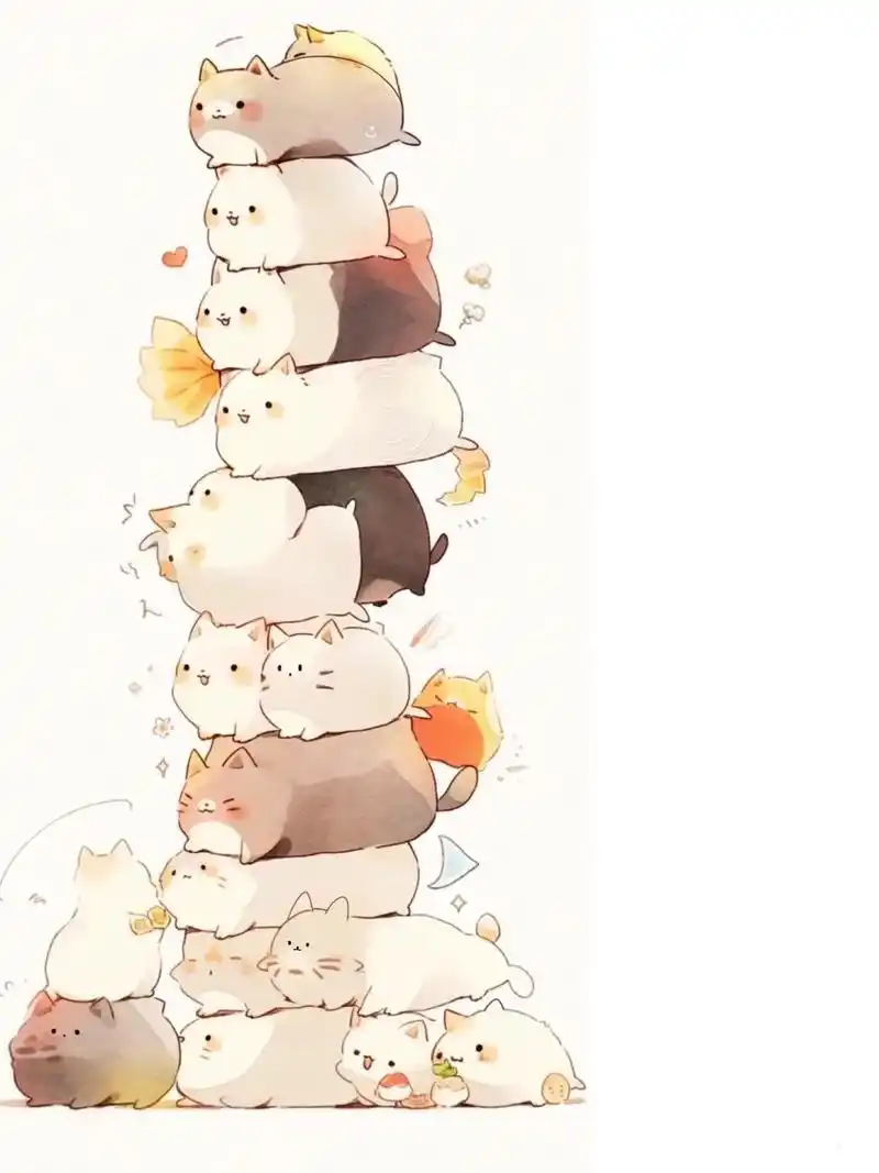 猫咪叠叠乐#壁纸分享 #今日分享 #每日推荐 #可爱到爆炸17 - 抖音