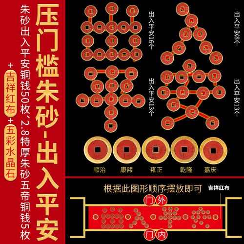 妙普乐出入平安硬币 五帝钱压门槛真品过门石 压门槛-出入平安1套50枚