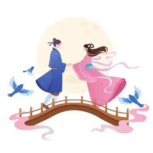 中国风七夕牛郎织女鹊桥元素gif动态图七夕牛郎织女元素[gif]gif下载