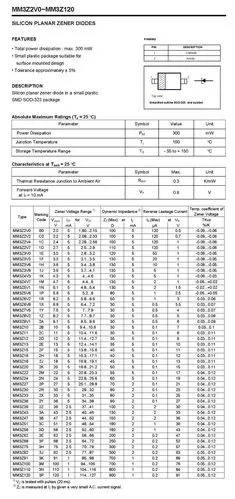 mm3z51 sod-323(51v 0.3w ±5%)贴片稳压二极管