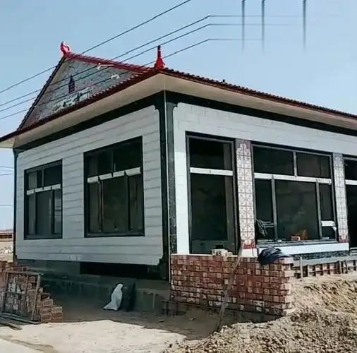 农村新盖的小平房,还没建好,大体已经完成了,真漂亮!