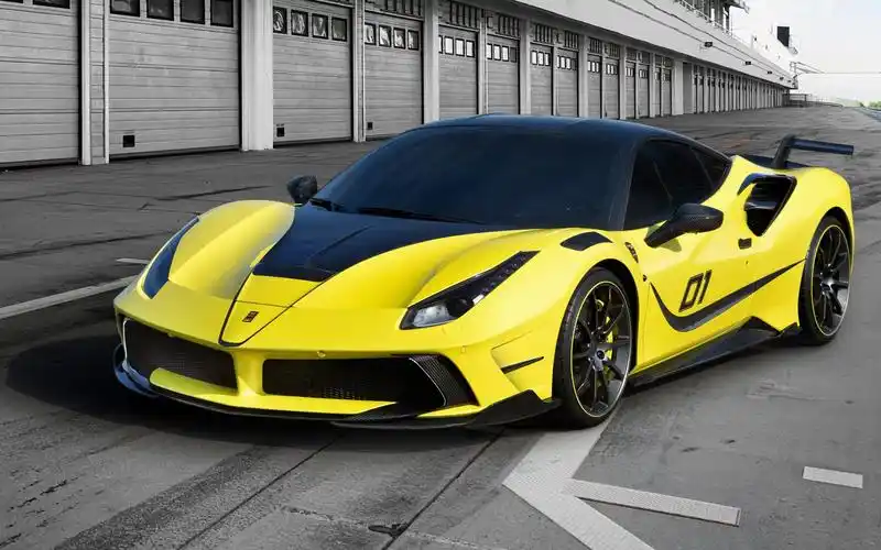 法拉利488黄色跑车高清图片桌面壁纸