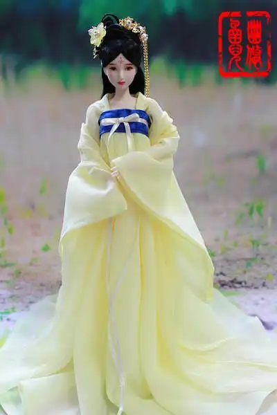 obitsu27中胸/可儿娃娃 古装娃衣武媚娘传奇之媚娘浅黄色