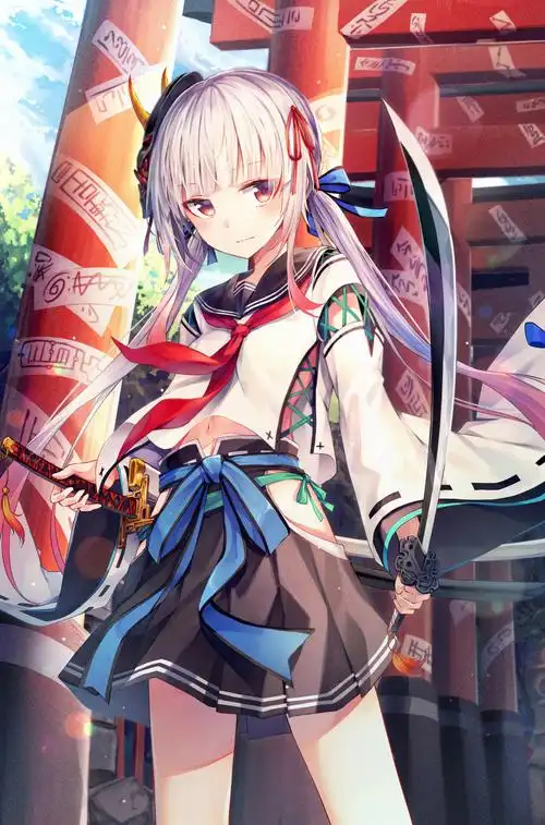 live2d用巫女服角色设计 拆分 - 米画师