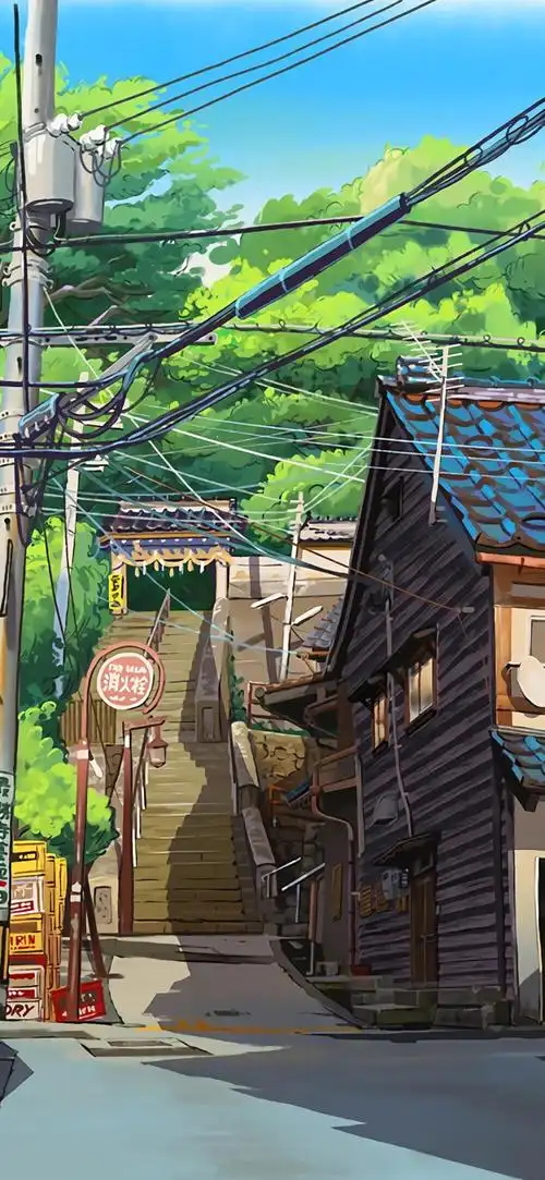 动漫场景 动漫壁纸 手机壁纸 动漫场景绿色