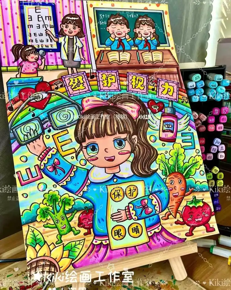 保护眼睛  爱护视力|主题画.眼睛是心灵的窗户,保护眼睛爱护 - 抖音