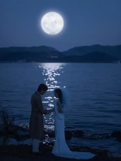 月光下的浪漫大理婚纱照