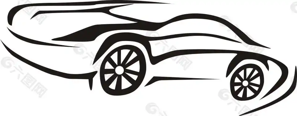 时尚简约跑车简笔logo
