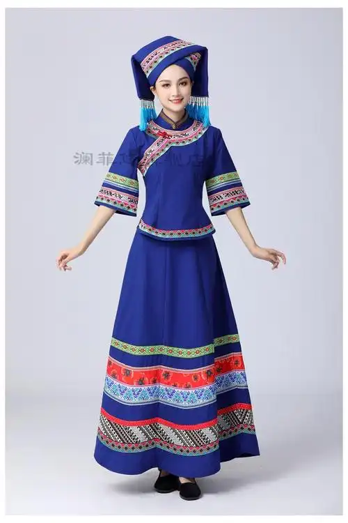 【传统服装】广西壮族服装女成人少数民族演出服景颇族高山族三月三