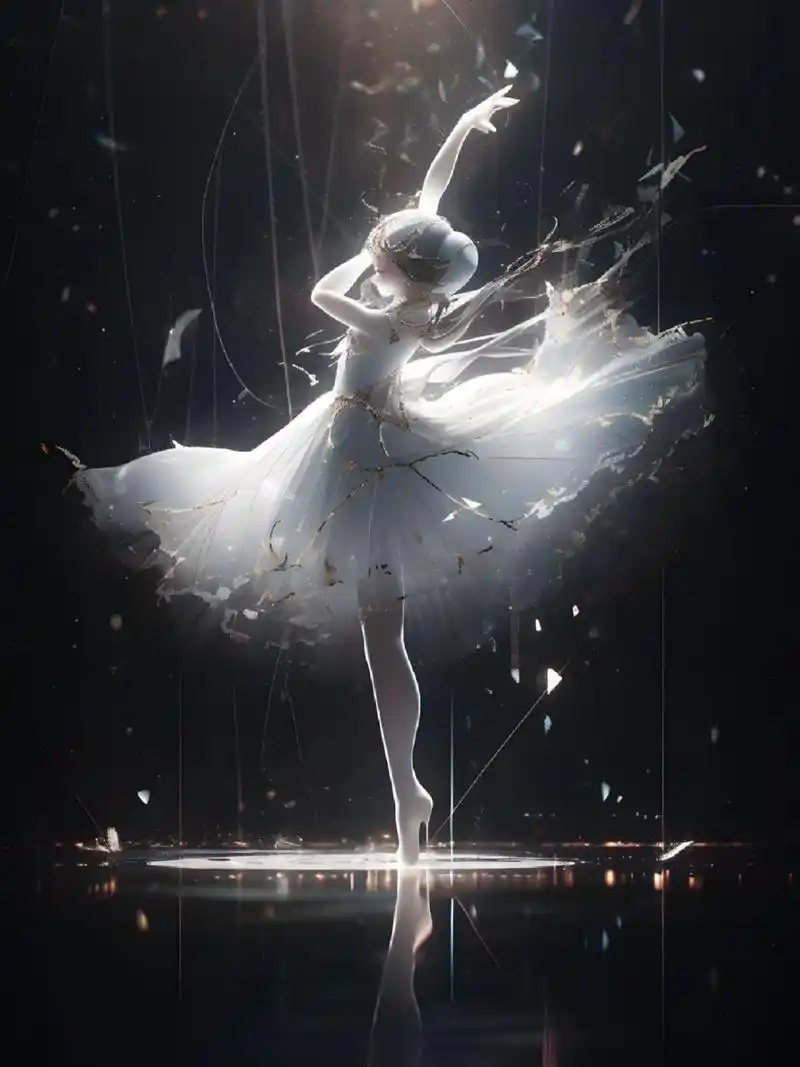ai绘画 | 梦幻芭蕾 美妙旋律优雅的舞蹈 	 关键词:full body, beautif