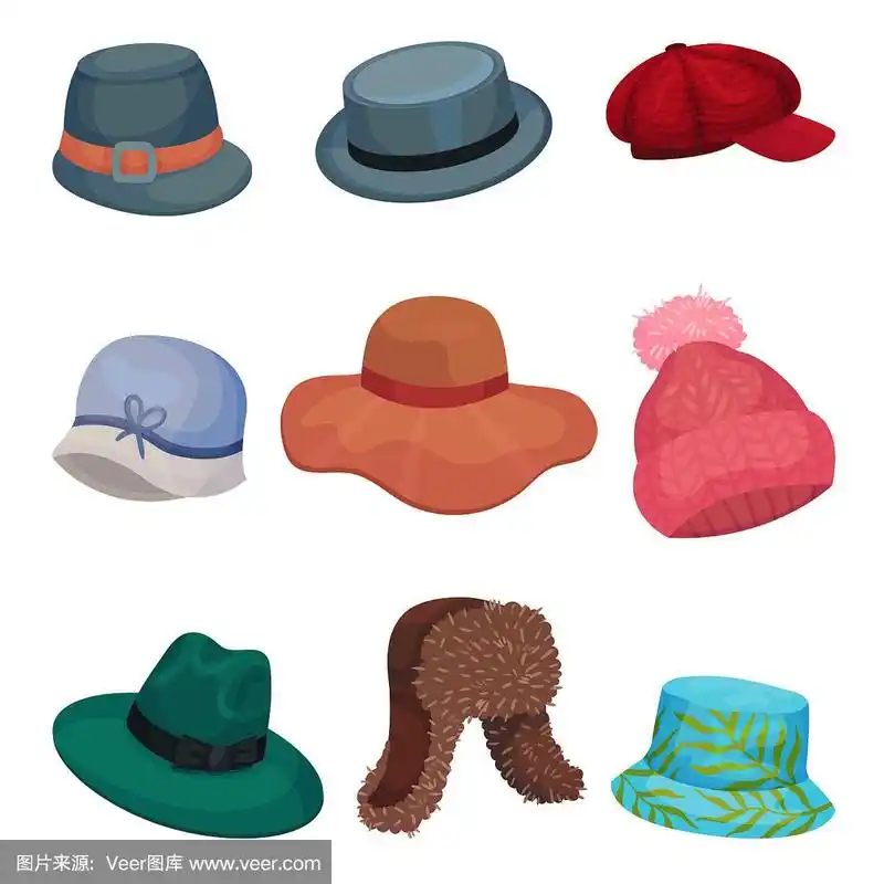 白色,帽子,形状,圆形,红色