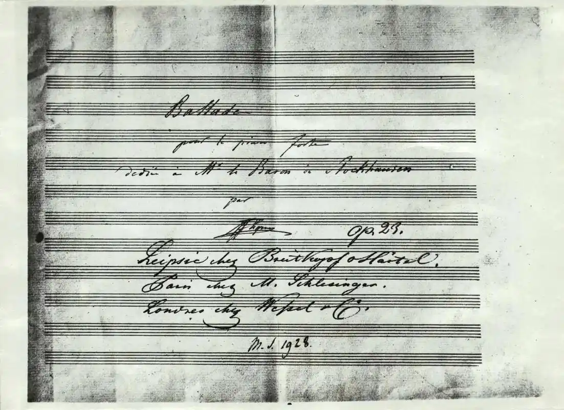 肖邦手稿g小调第一叙事曲