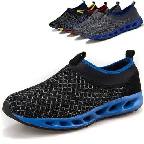 大网眼男鞋一脚登网孔鞋男式网面夏款网状鞋镂空透气