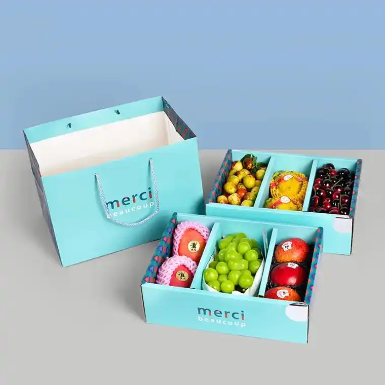 高档水果礼盒包装盒透明空盒子桃子石榴礼品盒猕猴桃纸箱包装箱 - 抖