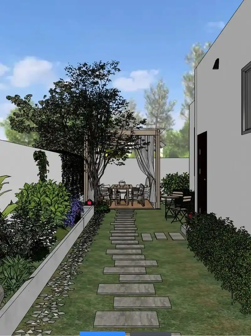 随着这个小院子效果图设计完成,这套农村别墅就告 - 抖音