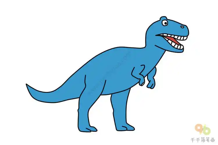 蓝色霸王龙简笔画步骤图_霸王龙简笔画