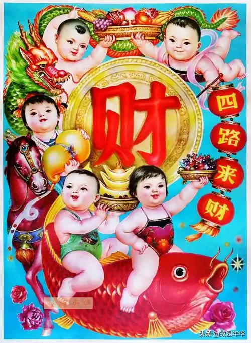 90年代年画佳作,精选福喜题材作品